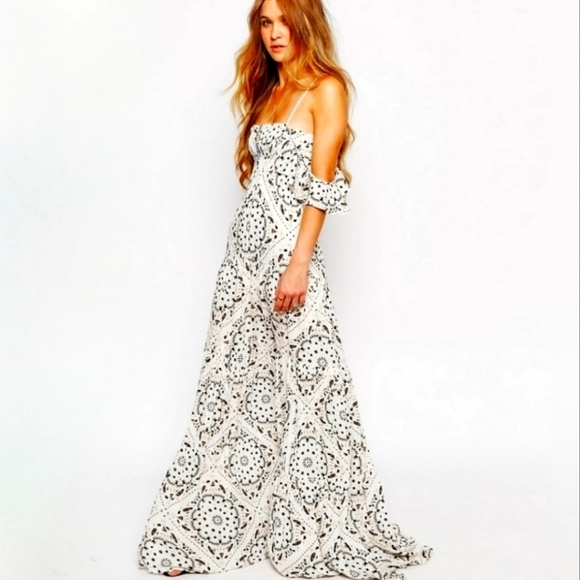 Jen's Pirate Booty Bandana Angel Print Slipper Maxi Dress XS - Picture 1 of 9